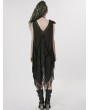 Punk Rave Black Gothic Witch V-neck Daily Wear Tassel Loose Dress