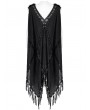 Punk Rave Black Gothic Witch V-neck Daily Wear Tassel Loose Dress