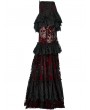 Punk Rave Black and Red Gothic Perspective Gorgeous Lace Tiered Maxi Skirt