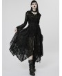 Punk Rave Black Gothic Punk Dark Wizard Long Hooded Coat for Women