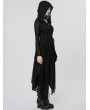 Punk Rave Black Gothic Punk Dark Wizard Long Hooded Coat for Women