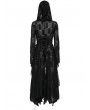Punk Rave Black Gothic Punk Dark Wizard Long Hooded Coat for Women