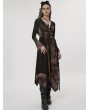 Punk Rave Black and Coffee Gothic Steampunk Dark Wizard Long Hooded Coat for Women