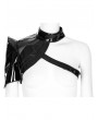 Punk Rave Black Gothic Cyberpunk Patent Leather One-Arm Jacket for Women
