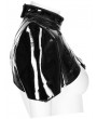 Punk Rave Black Gothic Cyberpunk Patent Leather One-Arm Jacket for Women