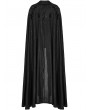 Punk Rave Black Gothic Printed Chiffon Lace Applique Lapel Long Cloak for Women