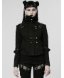 Punk Rave Black Gothic Post-Apocalyptic Techwear Style Denim Short Jacket for Women