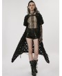 Punk Rave Black Gothic Post-Apocalyptic Style Hollow Out Long Cardigan for Women