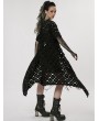 Punk Rave Black Gothic Post-Apocalyptic Style Hollow Out Long Cardigan for Women