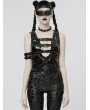 Punk Rave Black Gothic Punk Sexy Hollow Out Patent Leather Vest Top for Women