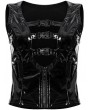 Punk Rave Black Gothic Punk Sexy Hollow Out Patent Leather Vest Top for Women