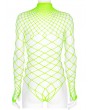 Punk Rave Green Gothic One-Piece Mesh Long Sleeve T-Shirt for Women