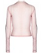 Punk Rave Pink Gothic Fashion Sexy Grunge Mesh Long Sleeve T-Shirt for Women