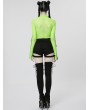 Punk Rave Green Gothic Fashion Sexy Grunge Mesh Long Sleeve T-Shirt for Women