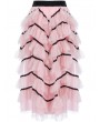 Punk Rave Black and Pink Gothic Cute Heart Cool Girl High-Low Tulle Skirt