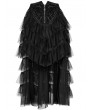 Punk Rave Black Gothic Cute Heart Cool Girl High-Low Tulle Skirt