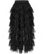 Punk Rave Black Gothic Cute Heart Cool Girl High-Low Tulle Skirt