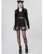 Punk Rave Black Gothic Punk Imitation Metal Wire Ripped Sleeveless Sweater for Women