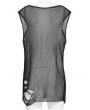 Punk Rave Black Gothic Punk Imitation Metal Wire Ripped Sleeveless Sweater for Women