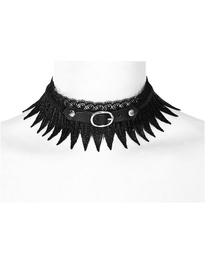 Punk Rave Black Gothic Punk Belt Lace Choker