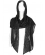 Punk Rave Black Gothic Starry Print Hooded Scarf for Women