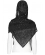 Punk Rave Black Gothic Starry Print Hooded Scarf for Women