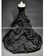 Black Spaghetti Straps Simple Gothic Wedding Dress