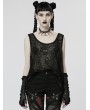 Punk Rave Women's Black Gothic Punk Skull Pattern Loose Tank Top with Finger Sleeves