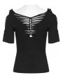 Punk Rave Black Gothic Punk Sexy Hollow-out Short Sleeve T-Shirt for Women