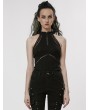 Punk Rave Black Gothic Daily Wear Halter Slim Vest Top for Women