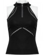 Punk Rave Black Gothic Daily Wear Halter Slim Vest Top for Women