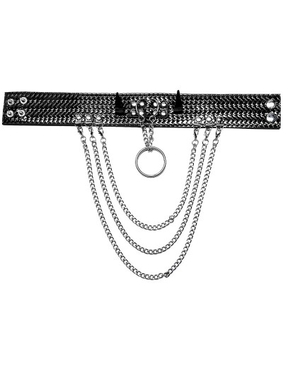 Punk Rave Black Gothic Punk Heavy Metal Chain Leather Choker