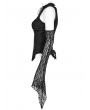 Punk Rave Black Elegant Gothic Sexy Jacquard Lace Sleeves T-Shirt for Women