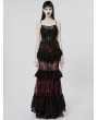 Punk Rave Black Gothic Sexy Perspective Lace Mesh Camisole for Women