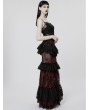 Punk Rave Black Gothic Sexy Perspective Lace Mesh Camisole for Women