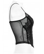 Punk Rave Black Gothic Sexy Perspective Lace Mesh Camisole for Women