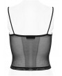 Punk Rave Black Gothic Sexy Perspective Lace Mesh Camisole for Women