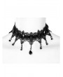 Punk Rave Black Gothic Retro Glamorous Lace Beaded Choker