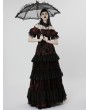 Punk Rave Black Gothic Light Ruffle Lace Mesh Umbrella