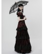 Punk Rave Black Gothic Light Ruffle Lace Mesh Umbrella