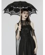 Punk Rave Black Gothic Cotton Embroidery Lace Umbrella