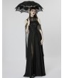 Punk Rave Black Gothic Cotton Embroidery Lace Umbrella