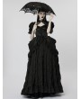 Punk Rave Black Gothic Cotton Embroidery Lace Umbrella