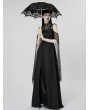 Punk Rave Black Gothic Cotton Embroidery Lace Umbrella