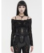 Devil Fashion Black Vintage Gothic Front Zipper Girdle