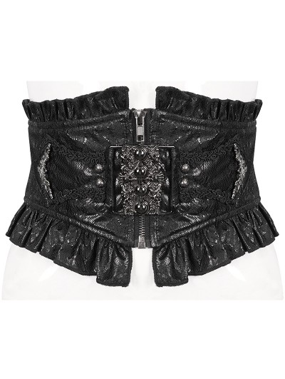 Devil Fashion Black Vintage Gothic Front Zipper Girdle