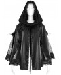 Devil Fashion Black Gothic Feather Flower Short Hooded Cape for Women