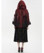 Devil Fashion Red Gothic Feather Flower Short Hooded Cape for Women