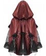 Devil Fashion Red Gothic Feather Flower Short Hooded Cape for Women