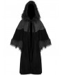 Devil Fashion Black Vintage Gothic Fur Warm Loose Hooded Cape Coat for Women